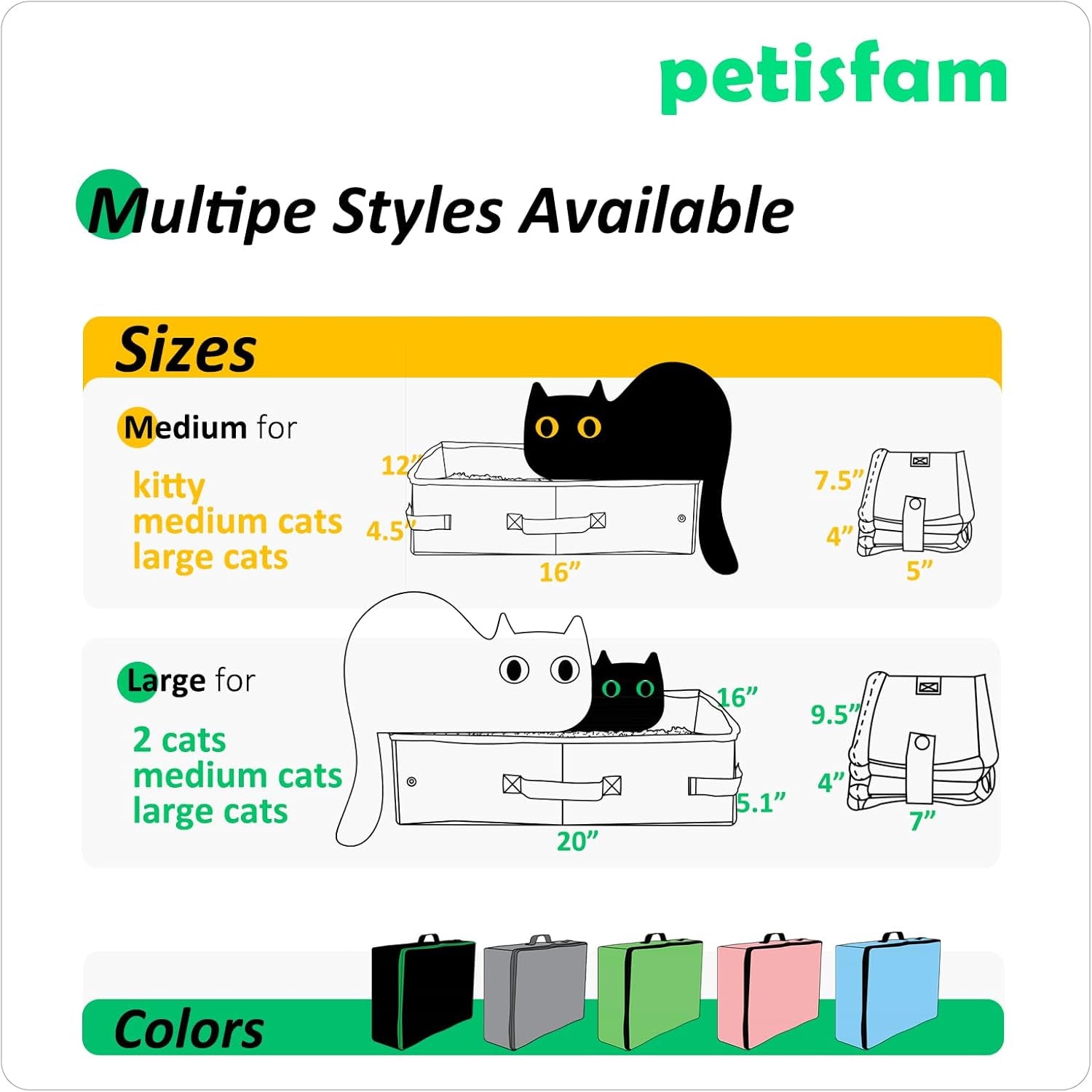 Portable Cat Travel Litter Box – Leakproof, Foldable & Odor-Control