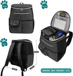 Airline Approved Dog Travel Backpack - Ultimate Pet Backpack with Food Container, Collapsible Bowls & Puppy Diaper Bag - Perfect for Hiking & Camping - Ideal Dog Mom Gift - Dark Gray