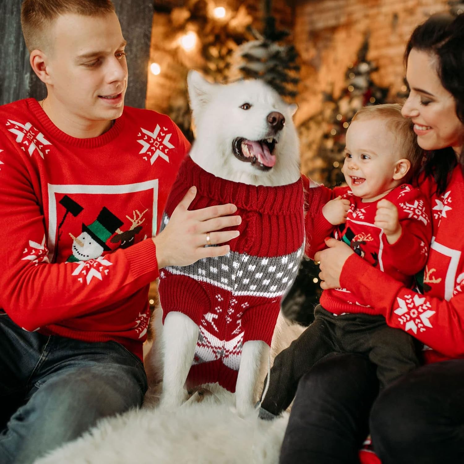4-Pack Dog Holiday Sweaters – Christmas & Halloween Puppy Clothes with Reindeer, Snowman, Skull & Pumpkin Designs (S–XL) - FurriendlyPaws | Furry Friends, Happy Hearts