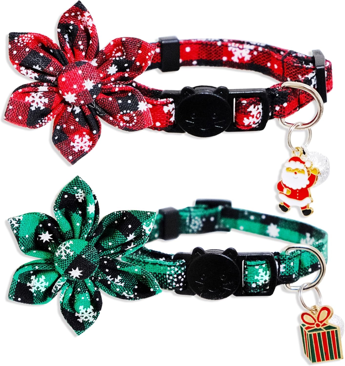 Christmas Cat Collar with Bow Tie & Bell – Holiday Buffalo Plaid Breakaway Collar for Cats & Kittens - FurriendlyPaws | Furry Friends, Happy Hearts