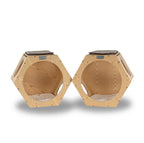 Natural Wood Cat Wall Tree Set | 2 Hexagonal Wall Condos