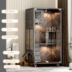 Erlend Wooden Cat Villa – Indoor Cat Enclosure with Glass Doors & Ventilation