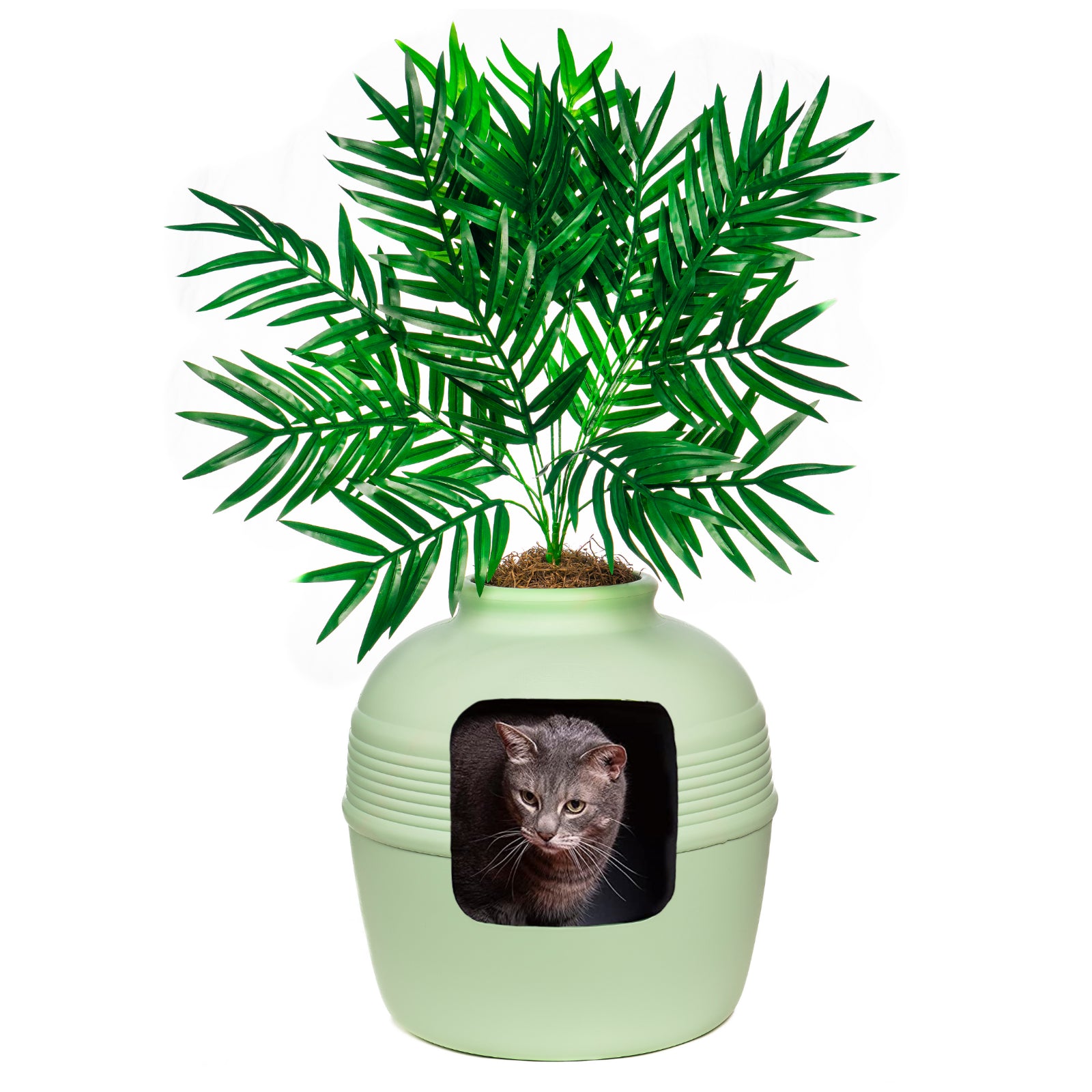 Original Hidden Litter Box Planter – Hooded Cat Litter Box with Fake Plant Cover