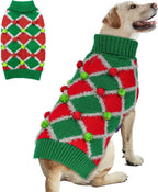 Dog Christmas Sweater Sparkly Holiday Dog Xmas Sweaters Turtleneck Puppy Winter Clothes for Small Dogs & Cats Apparel