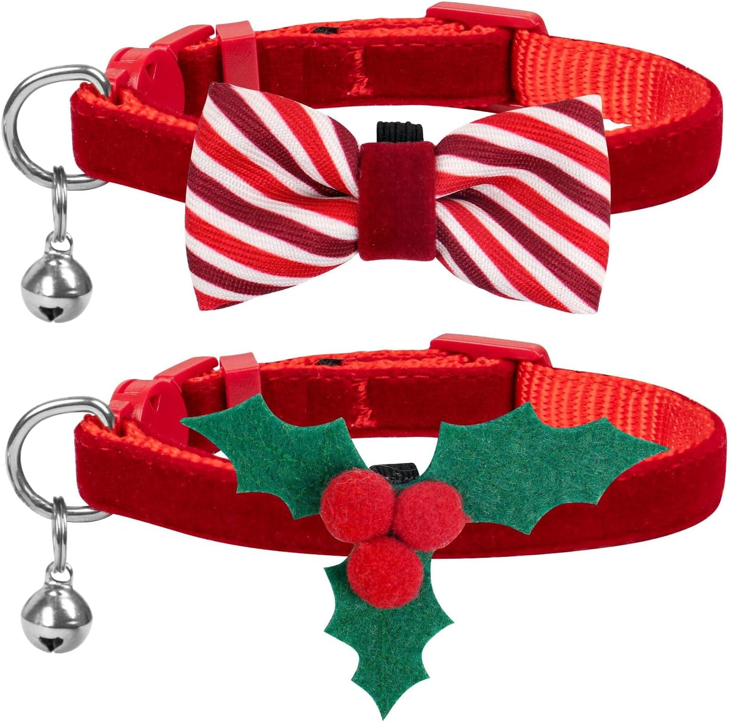 Seasonal Cat Collars 2-Pack – Breakaway Bow Ties with Bells - FurriendlyPaws | Furry Friends, Happy Hearts