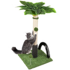 Cat Post 38" – Tall Cat Scratching Post for Indoor Cats with Dangling Ball & Spring Toy (Green)