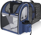 Expandable Pet Carrier Backpack – Breathable Mesh Dog & Cat Travel Bag for Hiking, Camping & Outdoor Adventures (Holds up to 17 lbs)