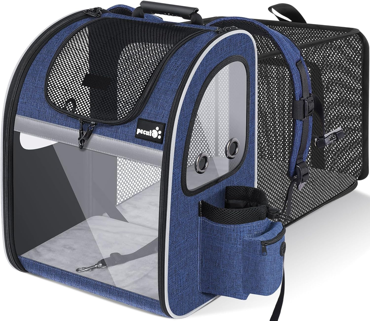 Expandable Pet Carrier Backpack – Breathable Mesh Dog & Cat Travel Bag for Hiking, Camping & Outdoor Adventures (Holds up to 17 lbs)