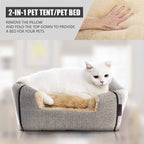 Cat Cave Bed – Indoor Cat House with Washable Cushion & Tent Design - FurriendlyPaws | Furry Friends, Happy Hearts