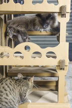 Feline Chateau Cat House – 4-Level Cardboard Tower with Scratch Pads
