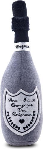 LaBarka Pawsecco Plush Dog Toy – Funny Designer Parody Toy with Squeaker for All Breeds, Soft, Stylish & Machine-Washable