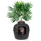 Original Hidden Litter Box Planter – Hooded Cat Litter Box with Fake Plant Cover