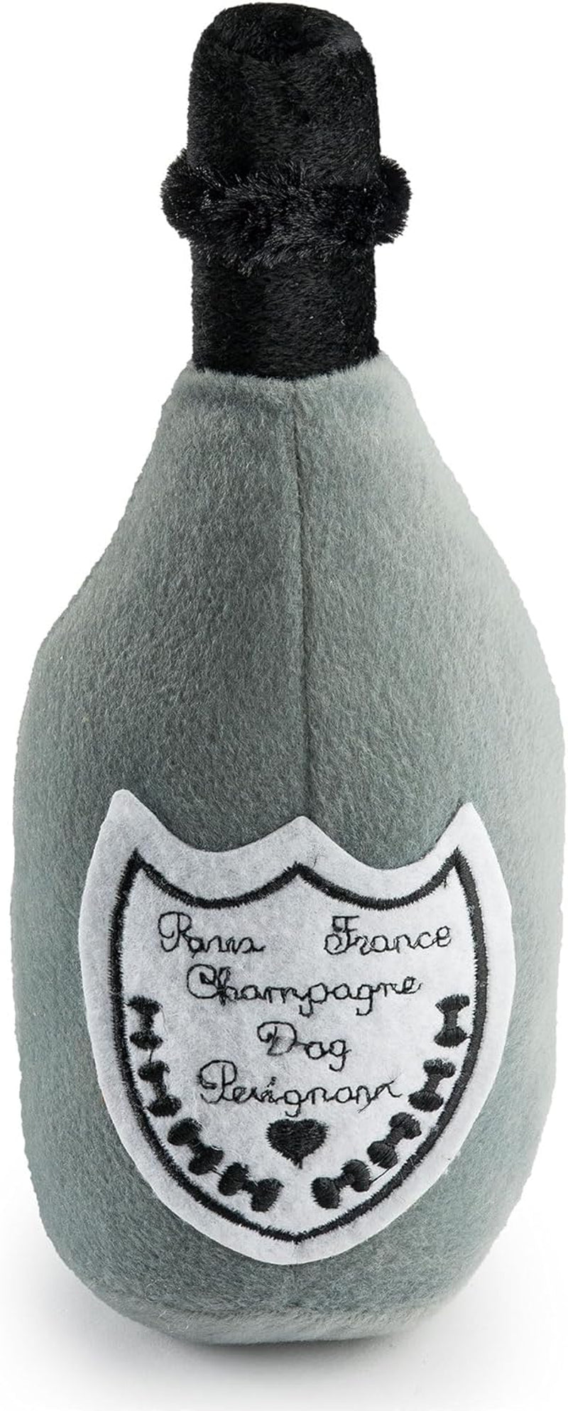 LaBarka Pawsecco Plush Dog Toy – Funny Designer Parody Toy with Squeaker for All Breeds, Soft, Stylish & Machine-Washable