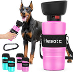 Portable Dog Water Bottle with Built-In Bowl – Leak-Proof, BPA-Free Travel Dispenser for Walks, Hiking & Outdoor Adventures