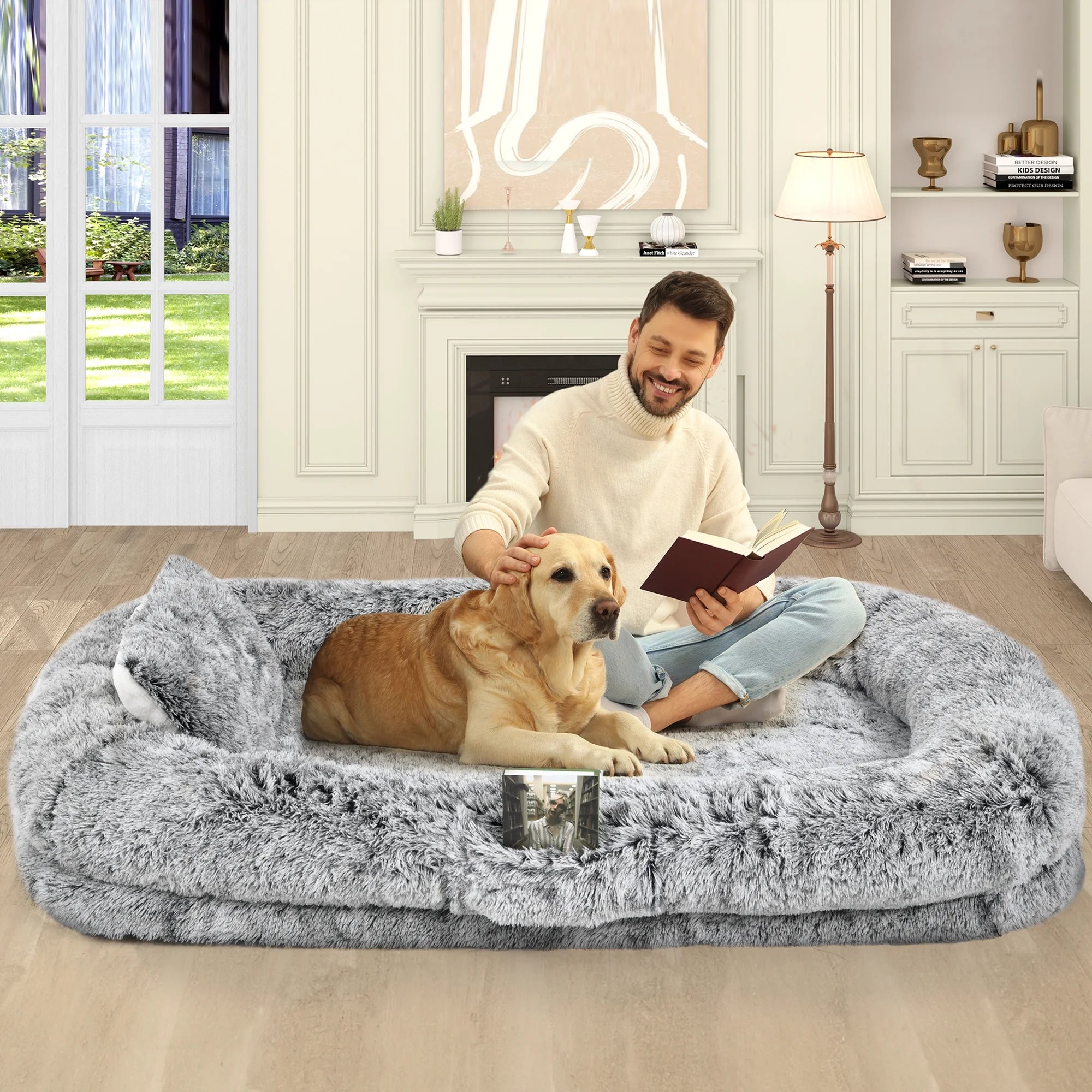 Human Dog Bed – Oversized Memory Foam Pet Bed with Blanket & Pillow - FurriendlyPaws | Furry Friends, Happy Hearts