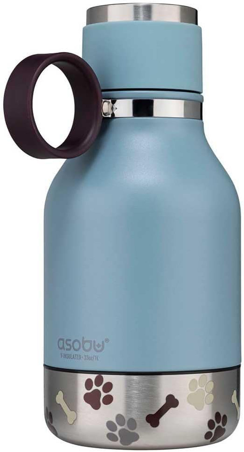 Buddy Bottle™ by Asobu – Stainless Steel Insulated Water Bottle with Removable Dog Bowl & Treat Storage