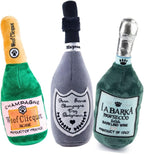 LaBarka Pawsecco Plush Dog Toy – Funny Designer Parody Toy with Squeaker for All Breeds, Soft, Stylish & Machine-Washable