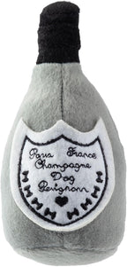 LaBarka Pawsecco Plush Dog Toy – Funny Designer Parody Toy with Squeaker for All Breeds, Soft, Stylish & Machine-Washable