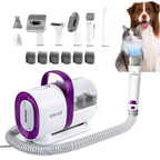 Oneisall 7-in-1 Dog Grooming Kit & Low Noise Pet Grooming Vacuum – 1.5L Large Dust Cup, 7 Professional Tools for Shedding, Hair Trimming & Home/Car Cleaning