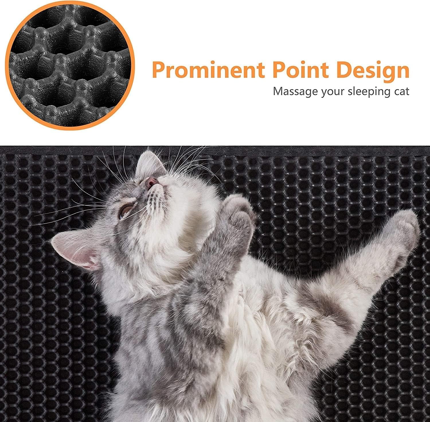 Cat Litter Mat 23"x17" – EVA Honeycomb Double Layer, Waterproof & Urine-Proof Scatter Control, Washable, BPA-Free