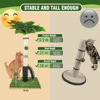 Cat Post 38" – Tall Cat Scratching Post for Indoor Cats with Dangling Ball & Spring Toy (Green)