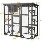 Large Wooden Outdoor Cat Enclosure – Weatherproof Catio
