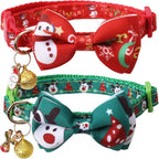 Christmas Cat Collar with Bow Tie & Bell – Adjustable Safety Breakaway for Cats & Kittens - FurriendlyPaws | Furry Friends, Happy Hearts