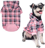 Plaid Dog Hoodie – Warm Winter Coat with Leash Hole, Stylish Sweater for Small, Medium & Large Dogs & Cats