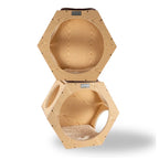 Natural Wood Cat Wall Tree Set | 2 Hexagonal Wall Condos