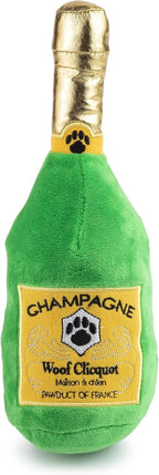 LaBarka Pawsecco Plush Dog Toy – Funny Designer Parody Toy with Squeaker for All Breeds, Soft, Stylish & Machine-Washable