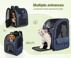 Expandable Pet Carrier Backpack – Breathable Mesh Dog & Cat Travel Bag for Hiking, Camping & Outdoor Adventures (Holds up to 17 lbs)