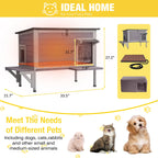 🏠❄️ Insulated Heated Cat House with Temperature Control – Weatherproof Feral & Outdoor Cat Shelter