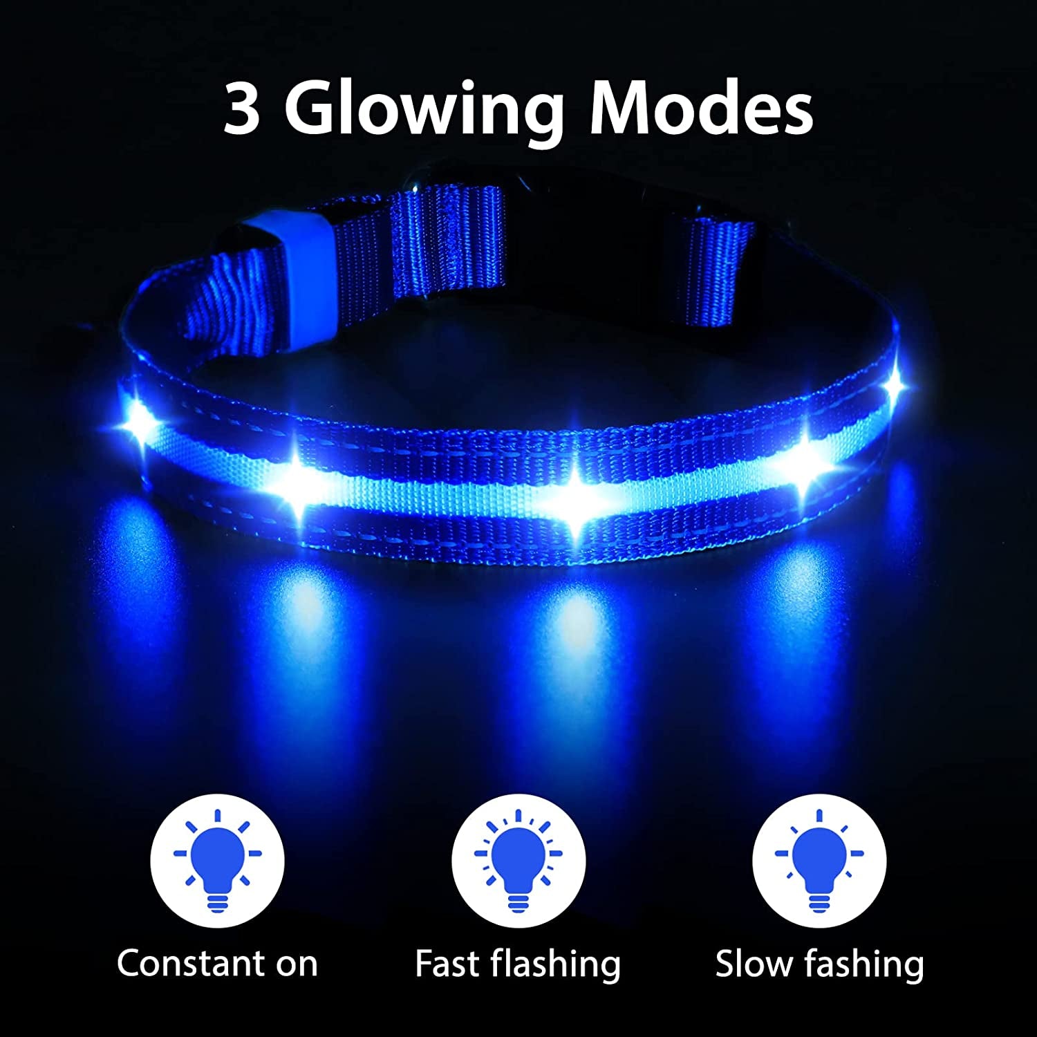 LED Dog Collar – Rechargeable Light-Up, Waterproof & Adjustable - FurriendlyPaws | Furry Friends, Happy Hearts