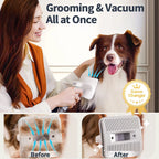 Oneisall 7-in-1 Dog Grooming Kit & Low Noise Pet Grooming Vacuum – 1.5L Large Dust Cup, 7 Professional Tools for Shedding, Hair Trimming & Home/Car Cleaning