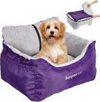 Dog Car Seat for Small Dogs – Cozy Booster Bed with Leash & Storage