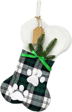 Large Dog & Cat Christmas Stockings – Plush Paw-Shaped Holiday Hanging Socks