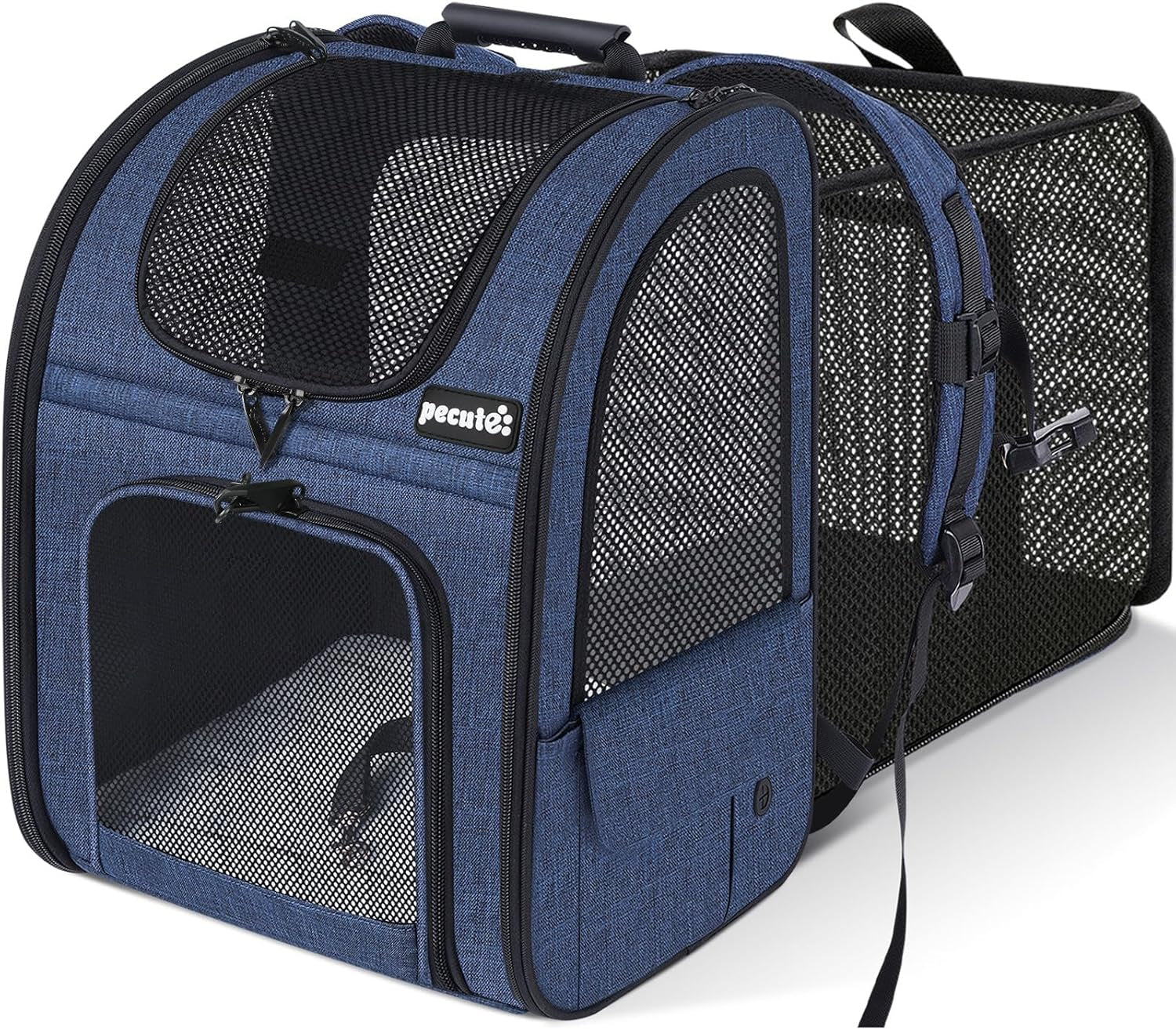Expandable Pet Carrier Backpack – Breathable Mesh Dog & Cat Travel Bag for Hiking, Camping & Outdoor Adventures (Holds up to 17 lbs)