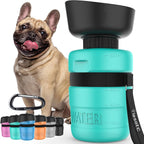 Portable Dog Water Bottle with Built-In Bowl – Leak-Proof, BPA-Free Travel Dispenser for Walks, Hiking & Outdoor Adventures
