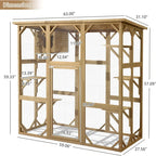 Large Wooden Outdoor Cat Enclosure – Safe & Weatherproof Catio for Cats