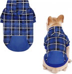 Plaid Dog Hoodie – Warm Winter Coat with Leash Hole, Stylish Sweater for Small, Medium & Large Dogs & Cats