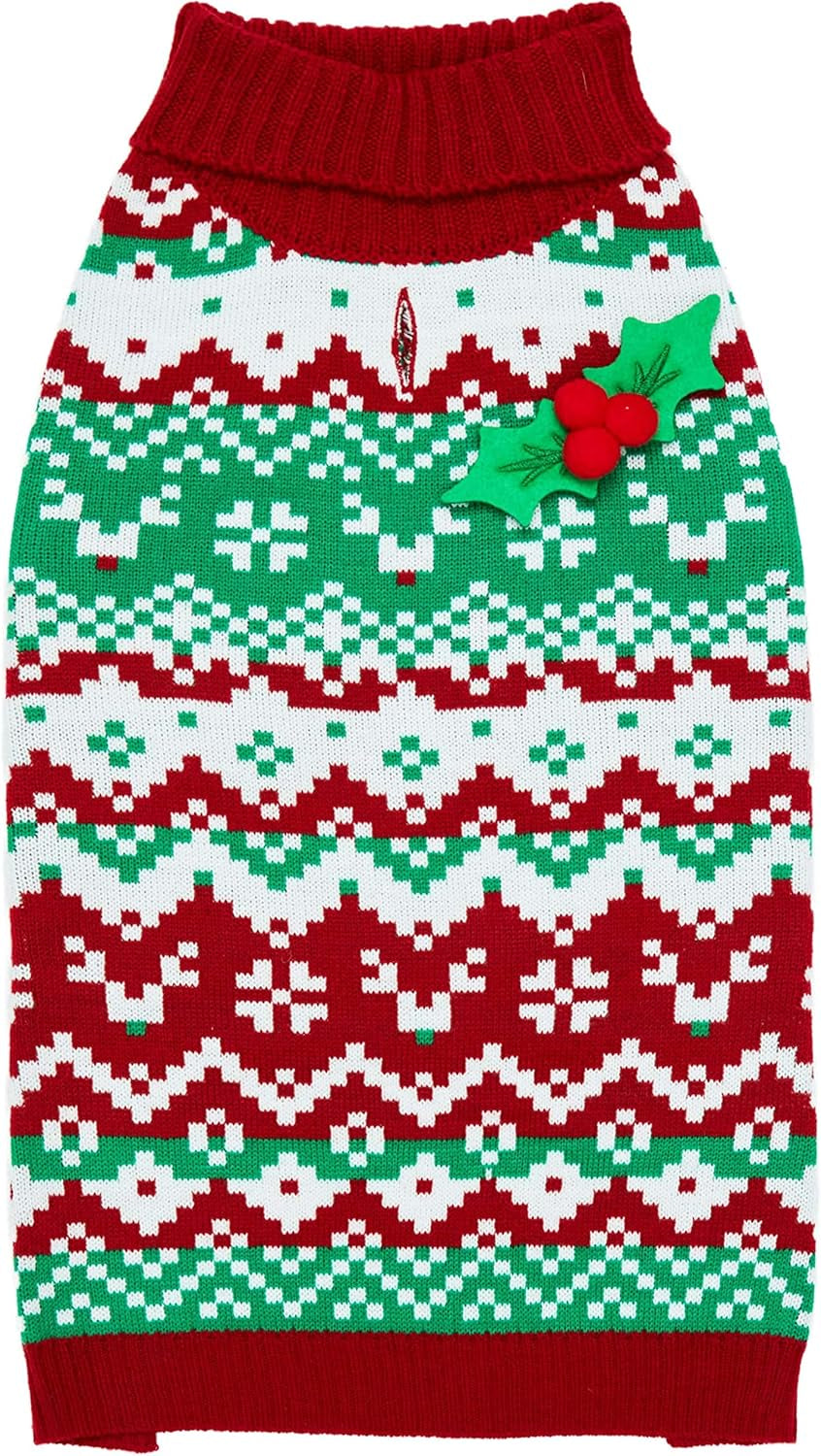 Let It Snow Dog Hoodie Sweater - Classic Red & White Pullover for Large Dogs