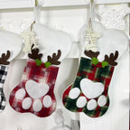 Large Dog & Cat Christmas Stockings – Plush Paw-Shaped Holiday Hanging Socks