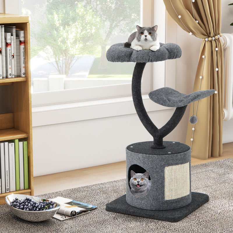 Cat Tree for Large & Small Cats – Stylish Metal Frame Cat Tower