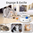 2-in-1 Smart Pet Toy – Automatic Feather & Ball, 3 Modes, Interactive Fun for Cats & Dogs
