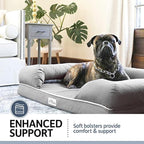 Ultimate Orthopedic Memory Foam Dog Bed with Bolsters – XL (44"x34") Waterproof, Washable Cover, Durable Cotton-Poly Blend