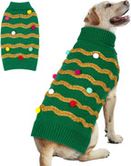 Dog Christmas Sweater Sparkly Holiday Dog Xmas Sweaters Turtleneck Puppy Winter Clothes for Small Dogs & Cats Apparel