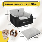 Dog Car Seat for Small Dogs – Cozy Booster Bed with Leash & Storage