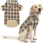 Plaid Dog Hoodie – Warm Winter Coat with Leash Hole, Stylish Sweater for Small, Medium & Large Dogs & Cats