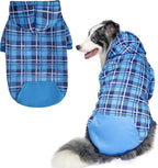 Plaid Dog Hoodie – Warm Winter Coat with Leash Hole, Stylish Sweater for Small, Medium & Large Dogs & Cats