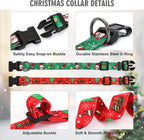Christmas Dog Collar - Adjustable Pet Collar with Santa & Snowflakes